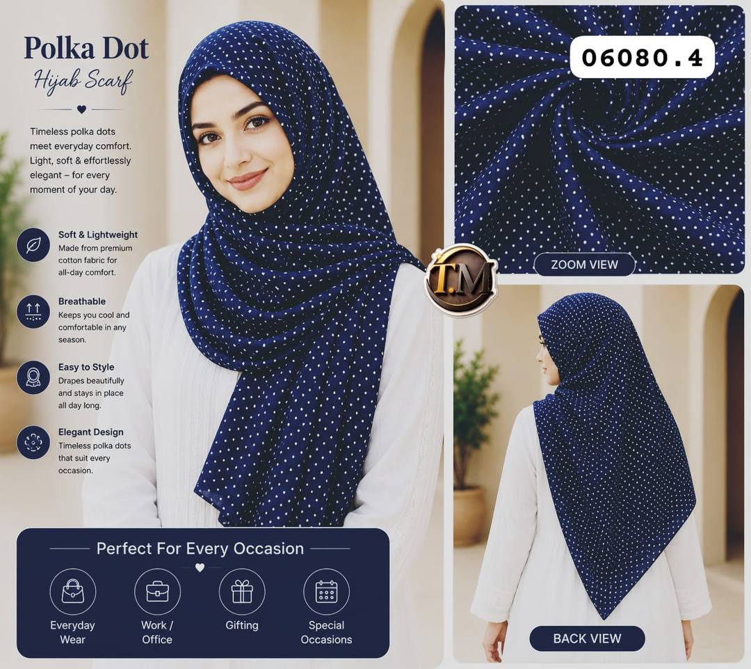 PRINTED POLKA DOTS CHIFFON SHAWLS