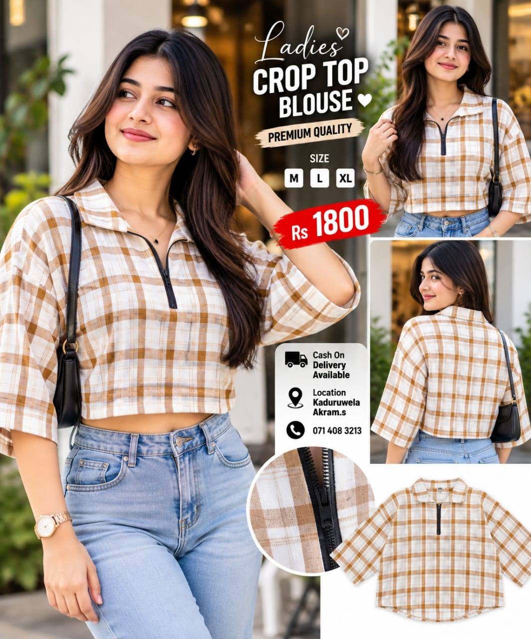 PREMIUM LADIES CROP TOP BLOUSE