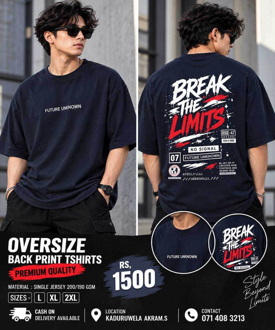 TRENDY OVERSIZE BACK PRINT T-SHIRTS AVAILABLE