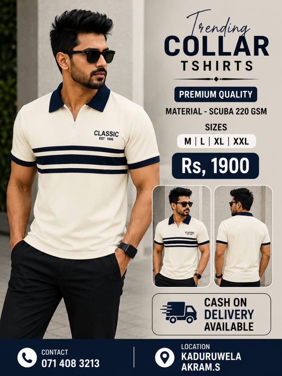 White Trending Collar T-Shirts