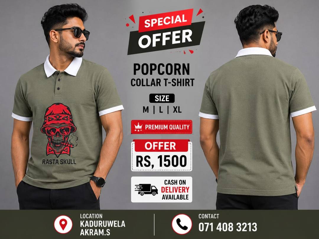 POPCORN COLLAR T-SHIRT
