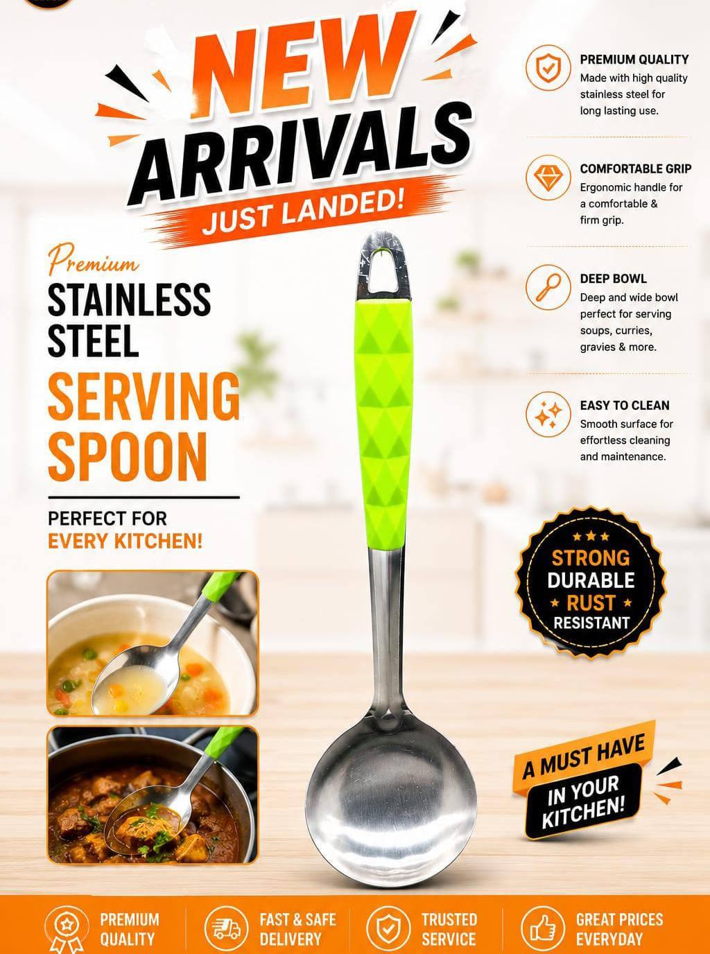 Stainless Steel Serving Spoon
