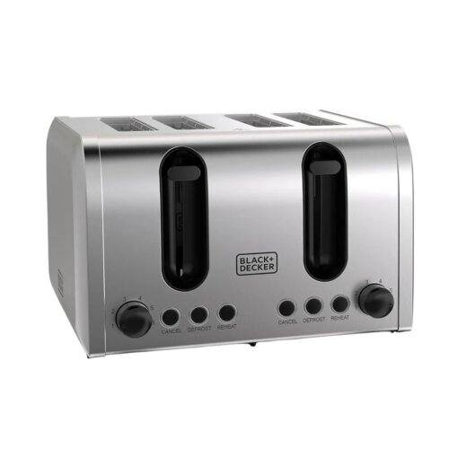BLACK+DECKER 4 Slice Parallel Slot Stainless Steel Toaster ET444-B5