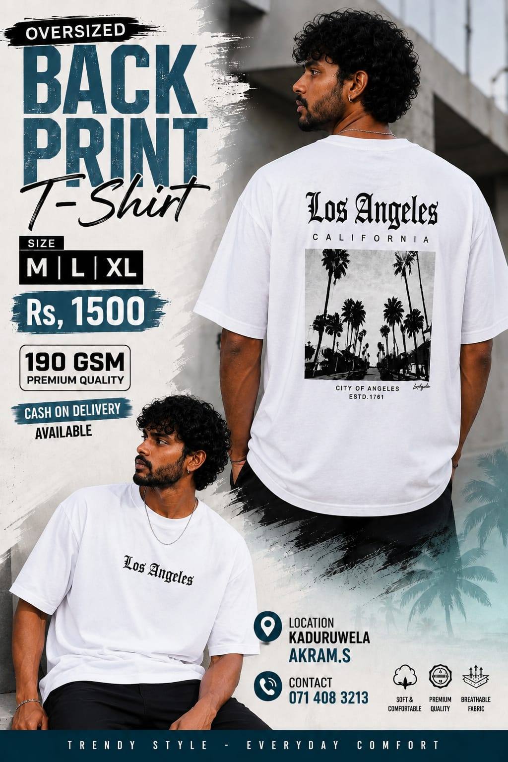 Street Style Back Print T-Shirt – New Arrival