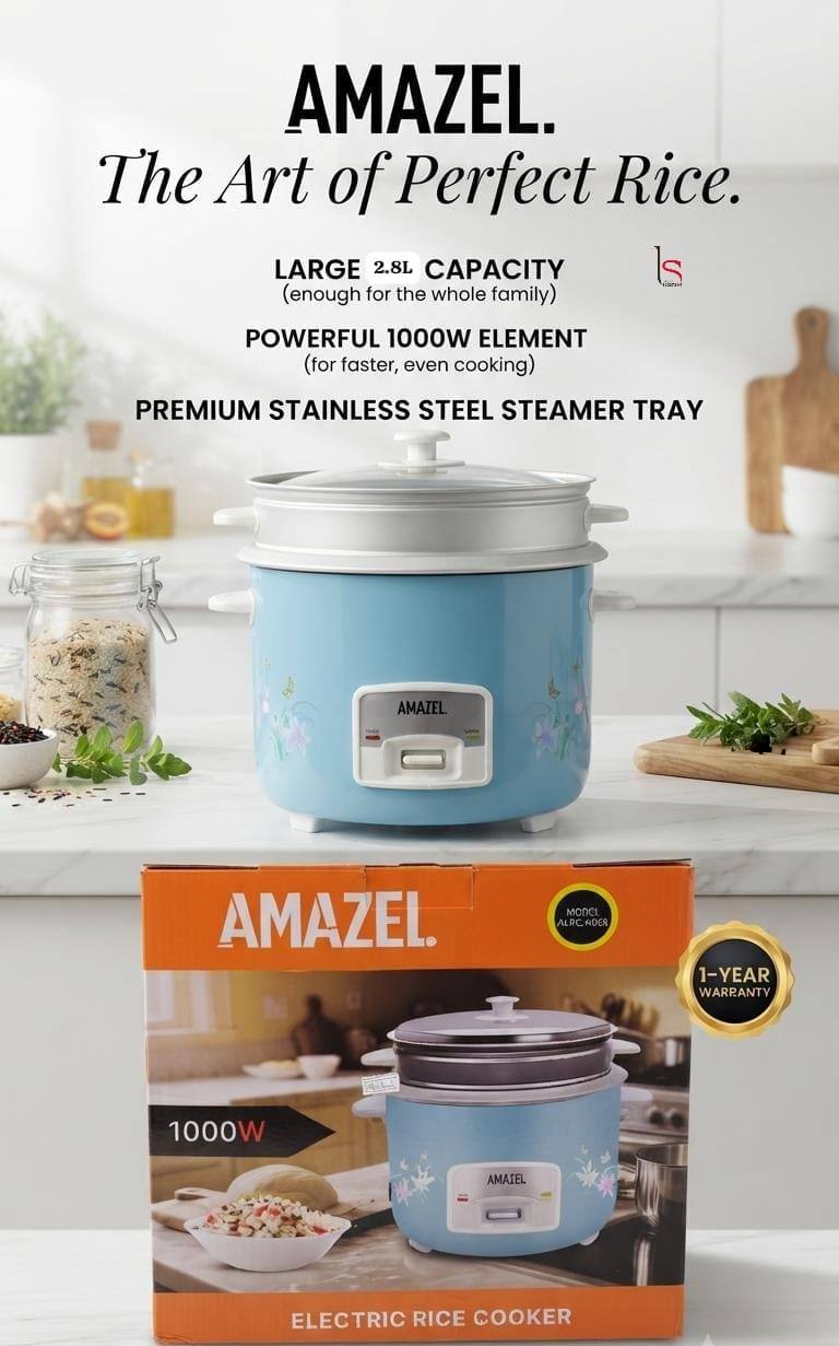 AMAZEL 2.8L RICE COOKER – FAST, EASY & PERFECT RICE EVERY TIME!
