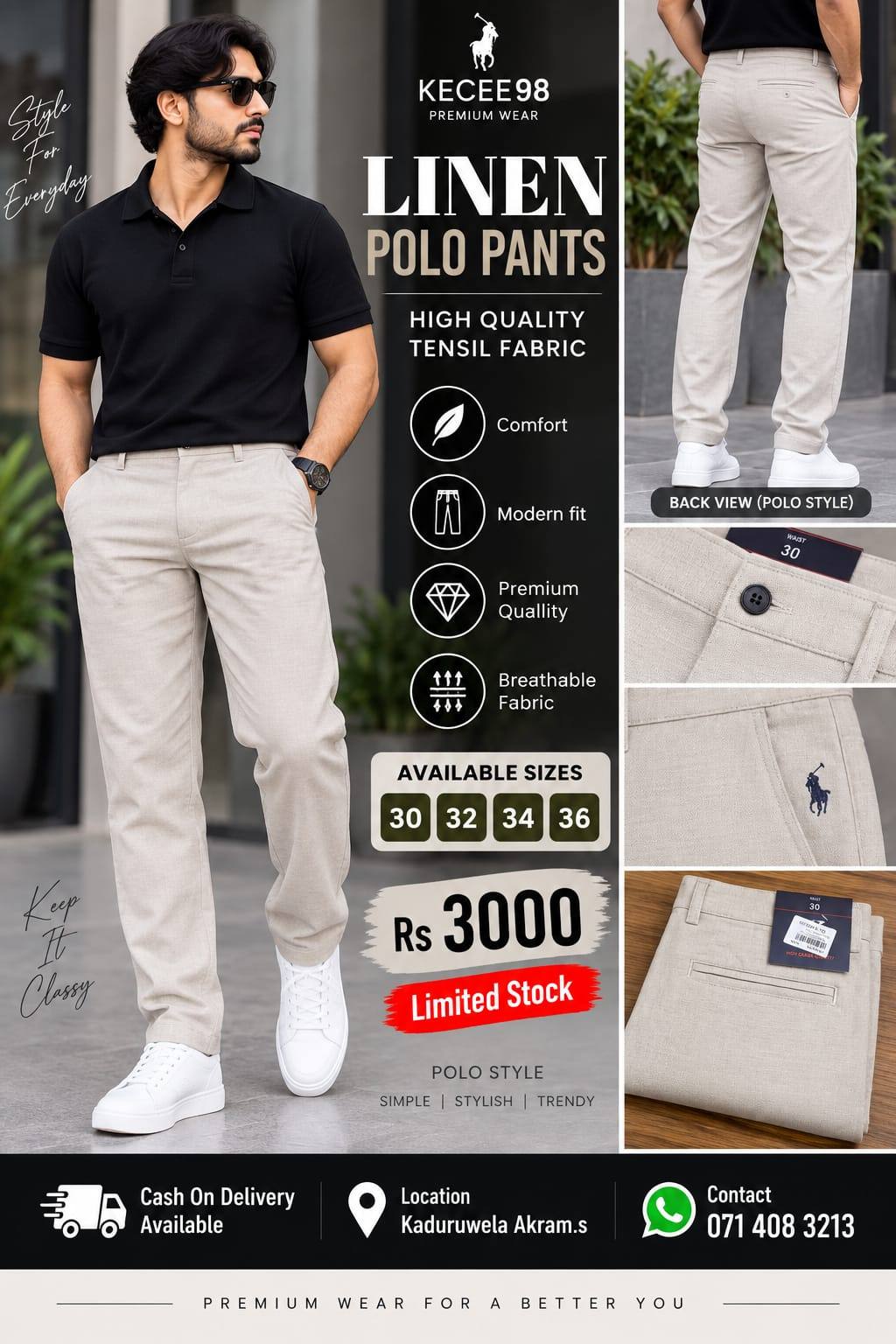 TRENDING LINEN POLO PANTS FOR SALE