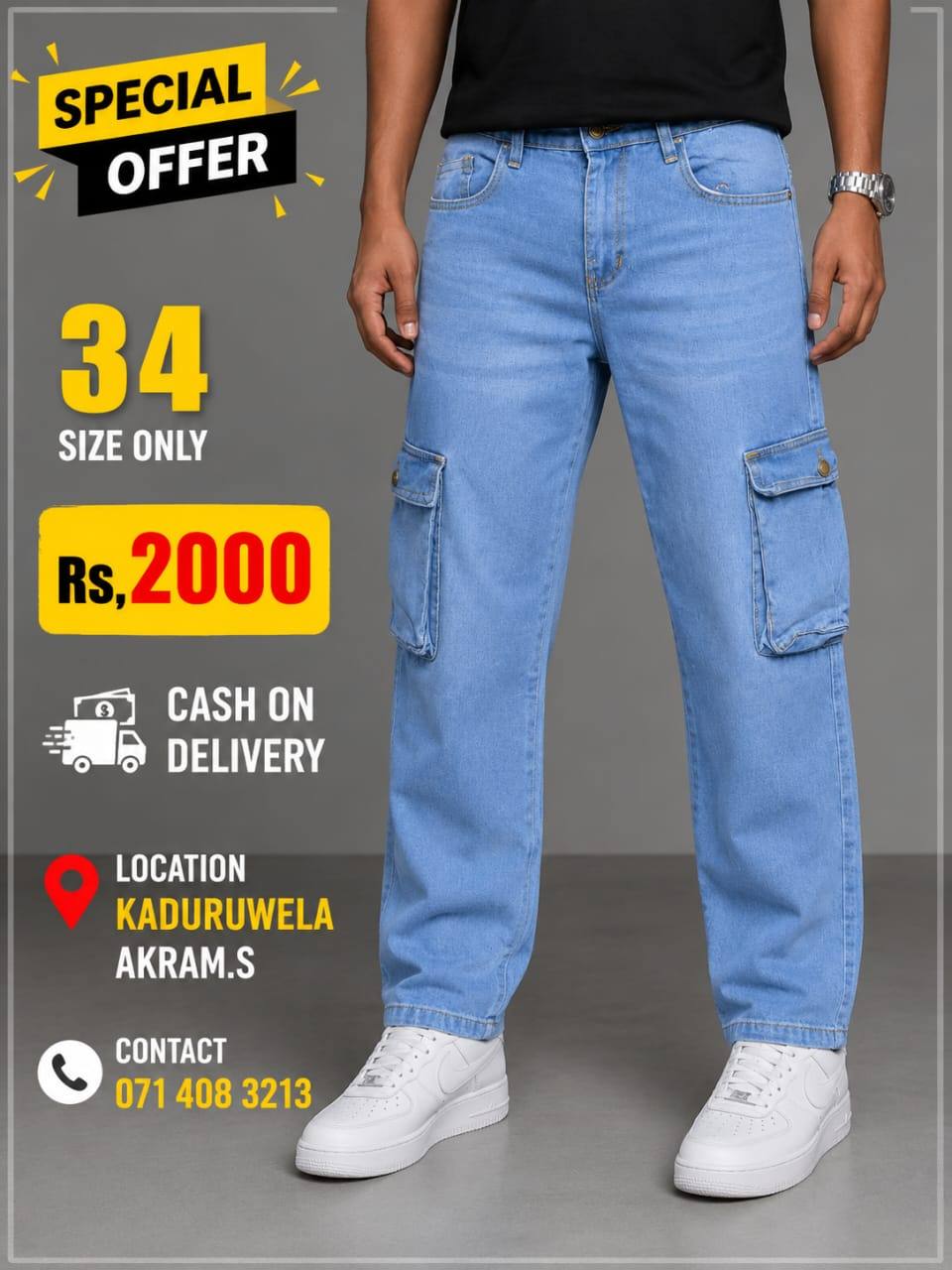 Men's Light Blue Ripped Denim Jeans