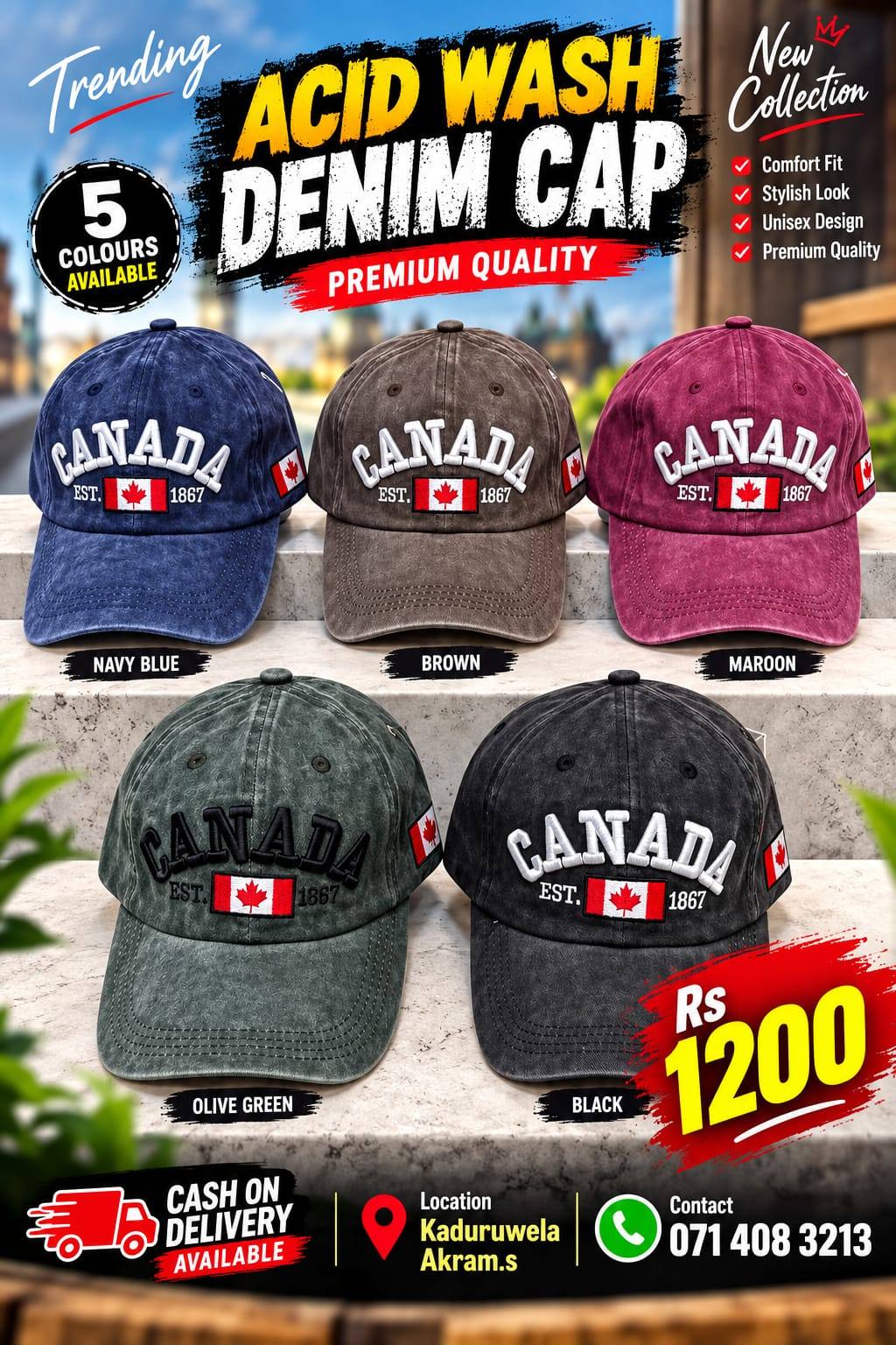 CASUAL LOOK DENIM CAPS