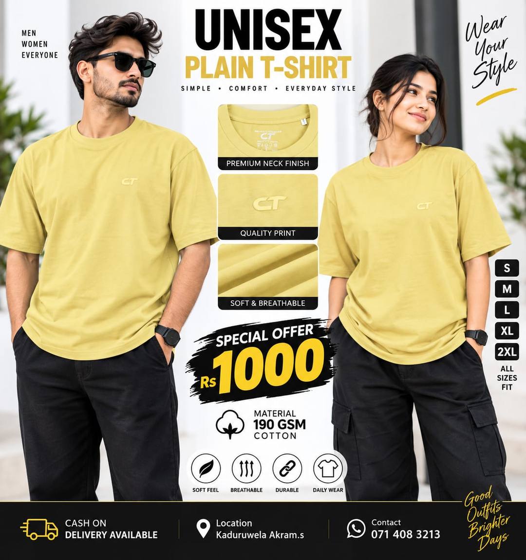PREMIUM QUALITY UNISEX PLAIN T-SHIRT