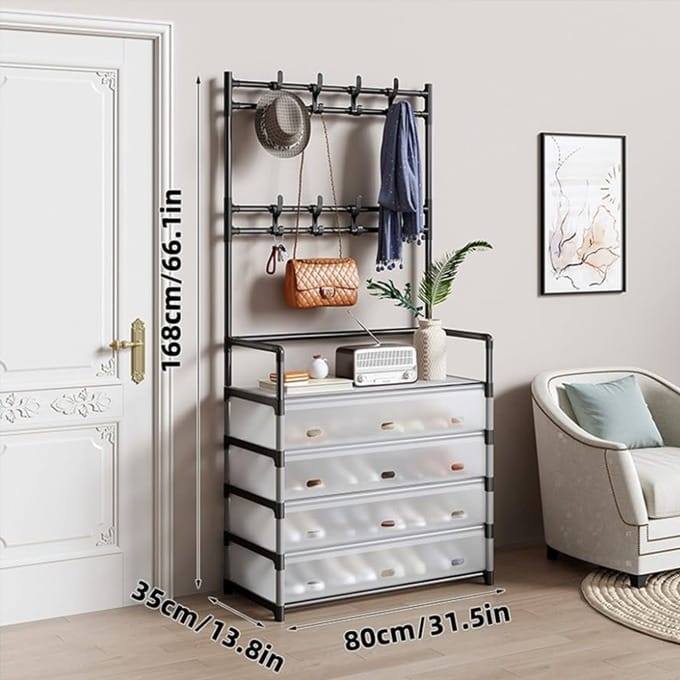 5-LAYER SHOE RACK WITH COVER FOR SALE
