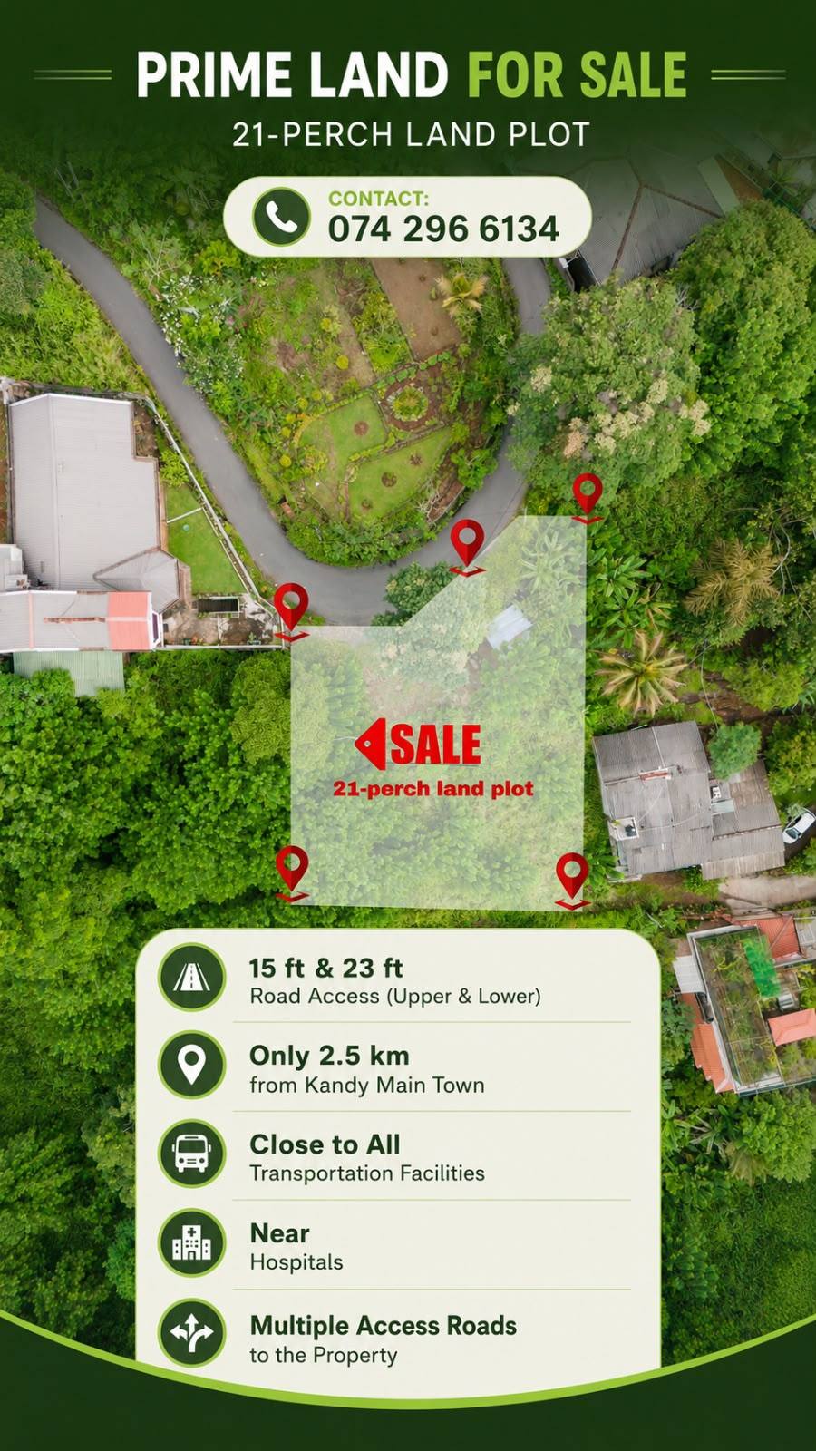 21-Perch Land Plot for Sale in Hanthana, Kandy