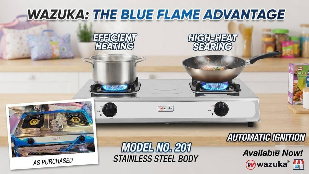 STAINLESS STEEL DOUBLE BURNER GAS COOKER FOR SALE