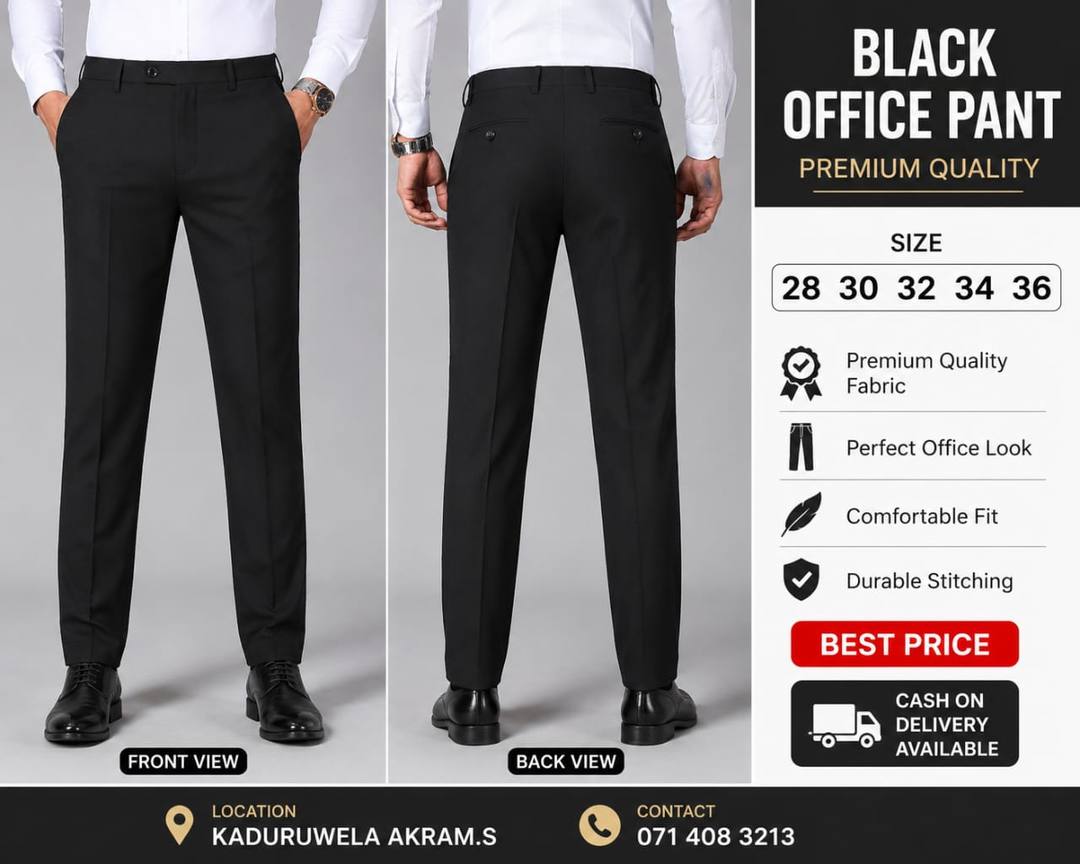 BLACK OFFICE PANT – PREMIUM QUALITY