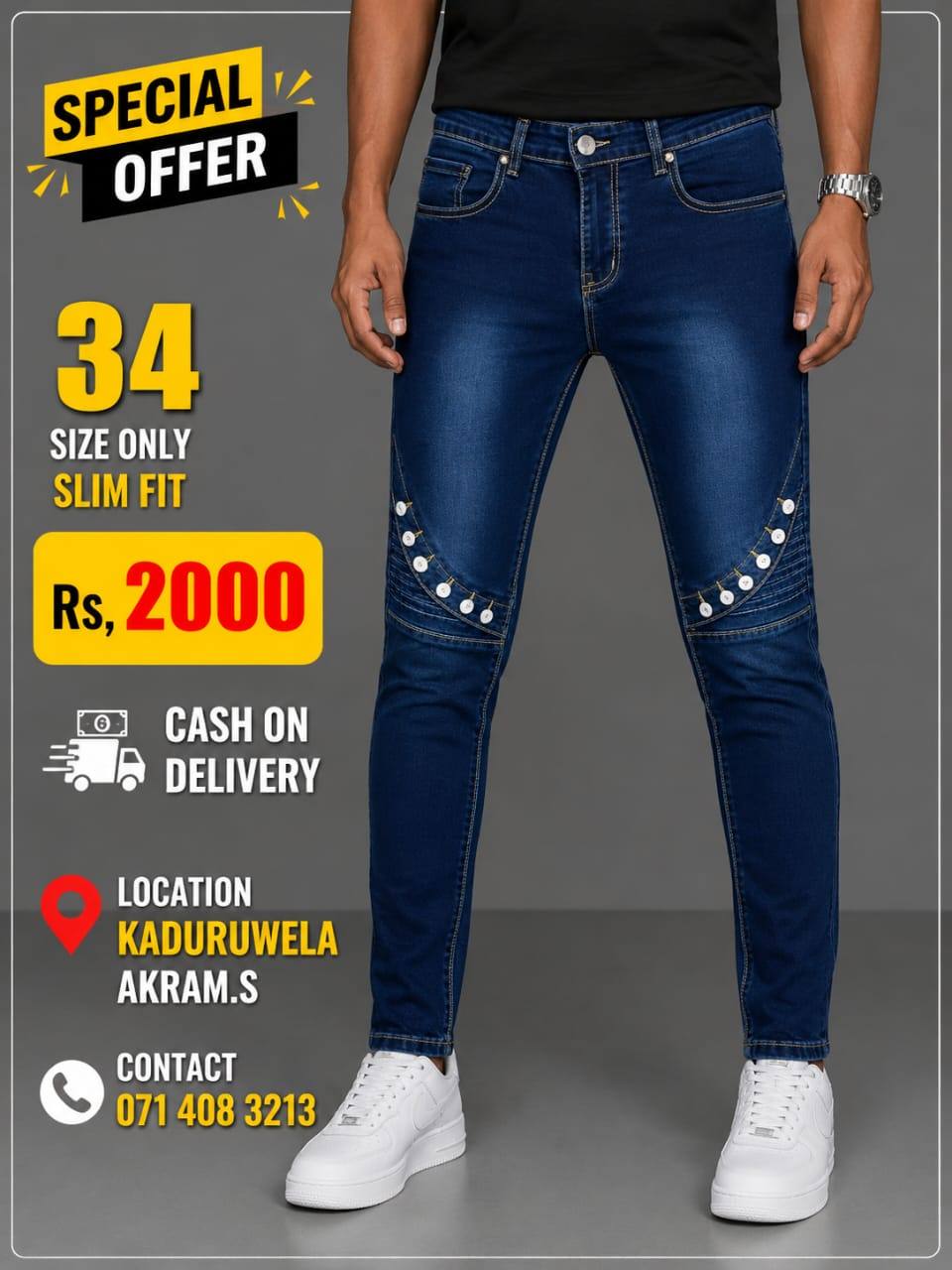 Men's Light Blue Ripped Denim Jeans