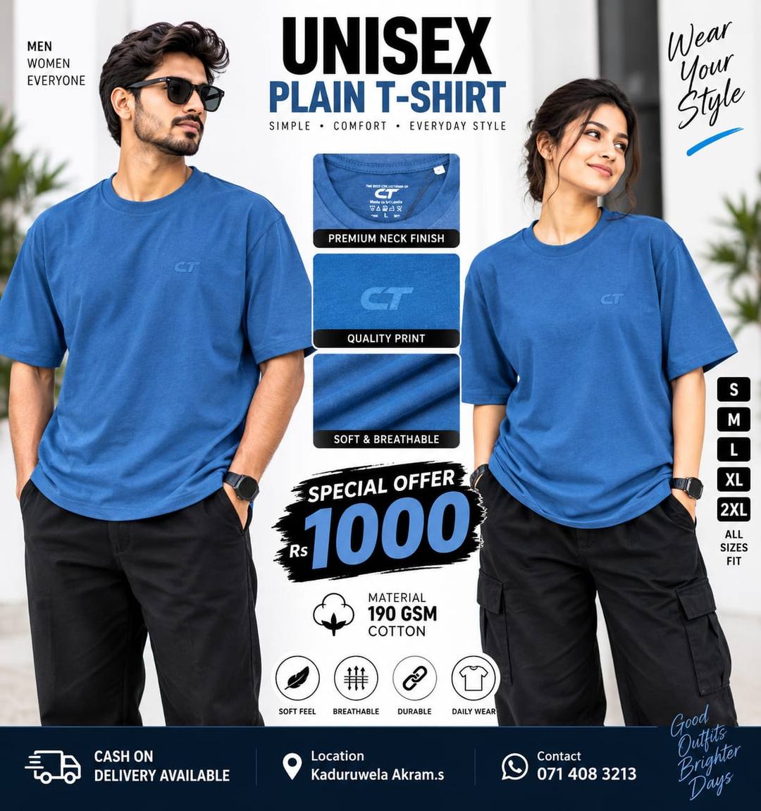 UNISEX PLAIN T-SHIRT ON SALE