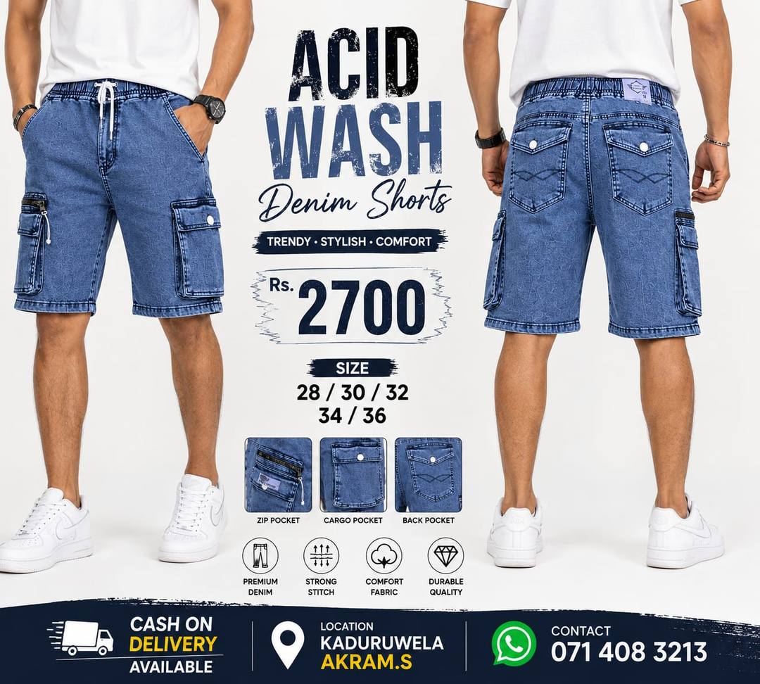 ACID WASH DENIM SHORTS AVAILABLE