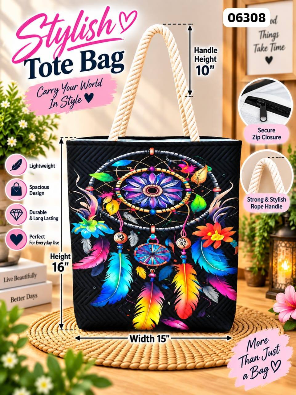 LIGHTWEIGHT  LADIES PREMIUM TOTE BAG