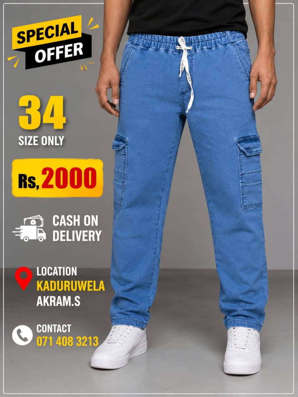 Men's Light Blue Ripped Denim Jeans