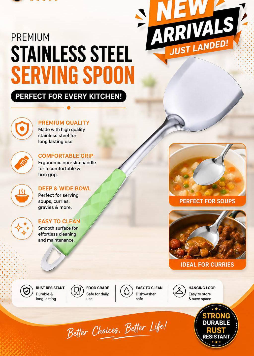 Stainless Steel Serving Spoon