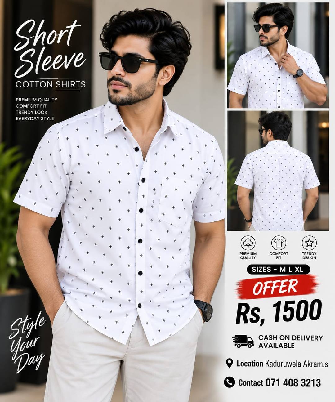 TRENDING SHORT SLEEVE COTTON SHIRTS AVAILABLE