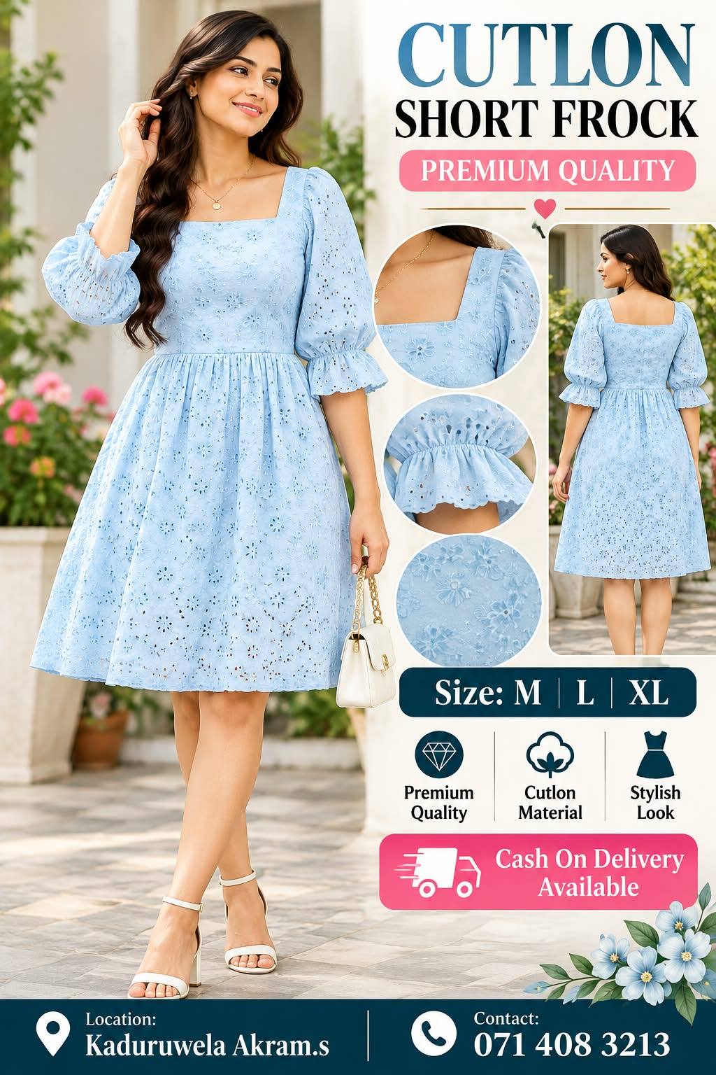 ELEGANT CUTLON SHORT FROCK