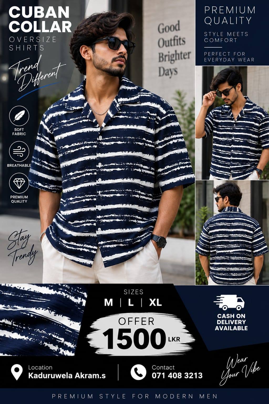 CUBAN COLLAR OVERSIZE T-SHIRTS