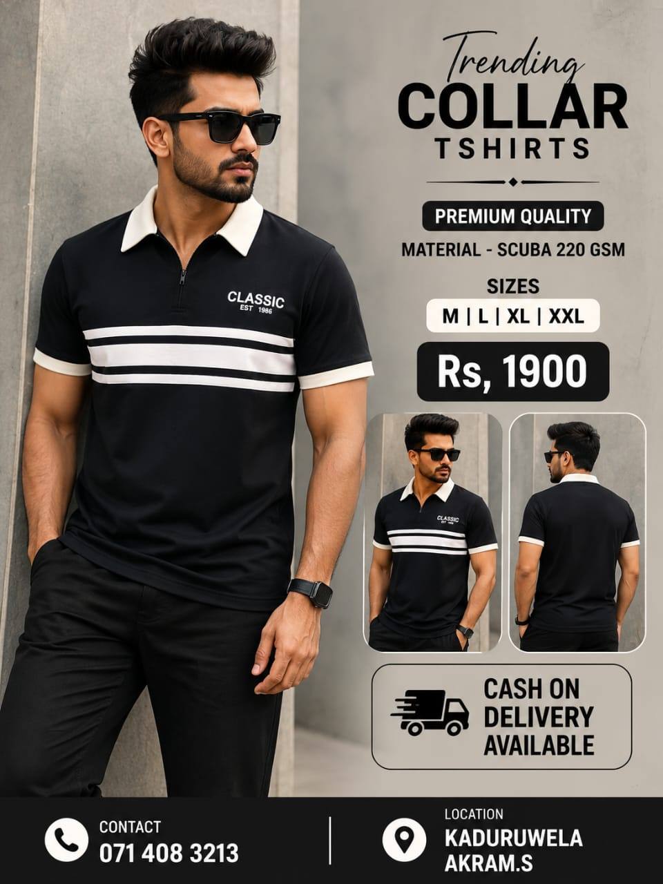 Black Trending Collar T-Shirts