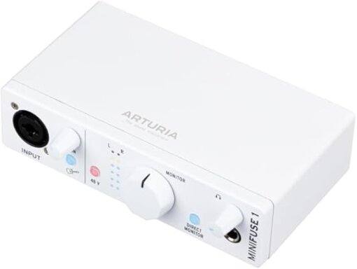 Arturia Compact USB Audio Interface with Creative Software for Recording, Production, Podcasting, Guitar – MiniFuse 1 White