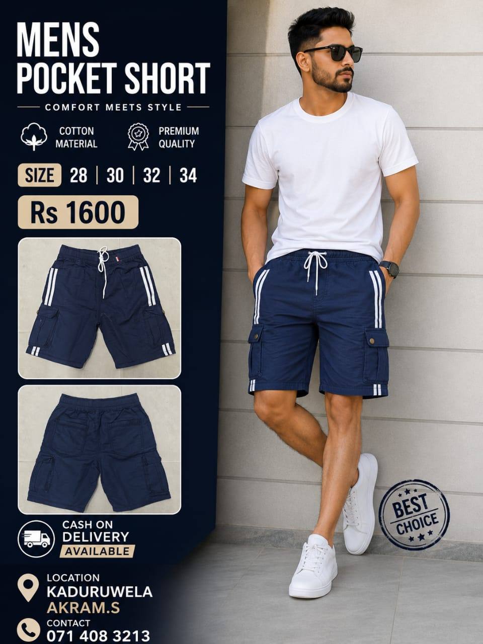 MEN'S POCKET SHORT – PREMIUM COTTON