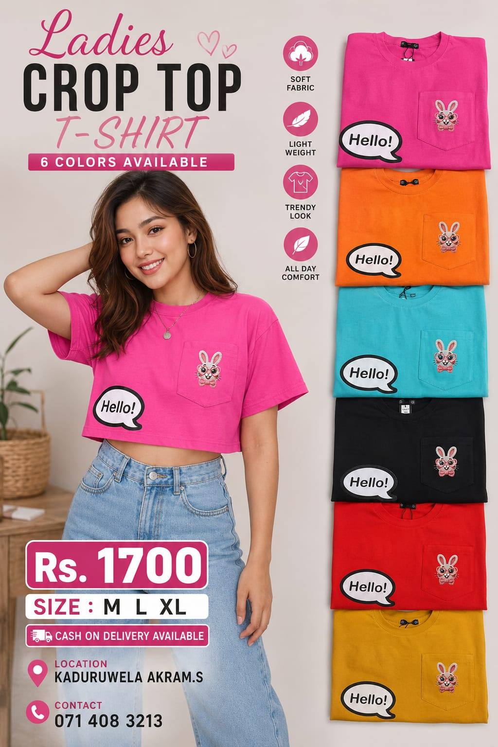 Ladies Crop Top T-Shirt Collection