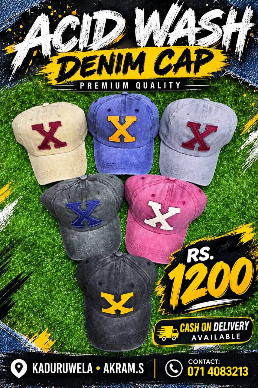 ACID WASH DENIM CAPS