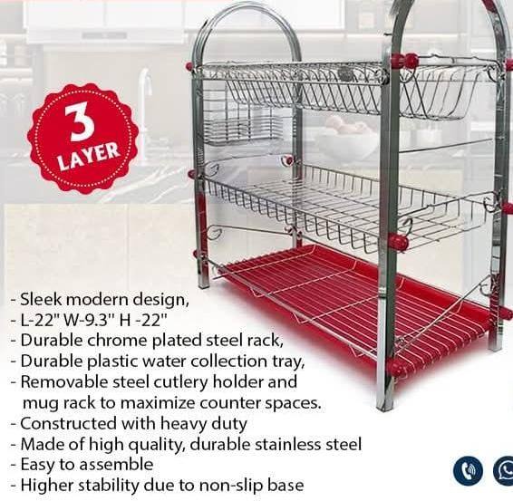 Amilex 3-Layer Stainless Steel Dish Rack For Sale