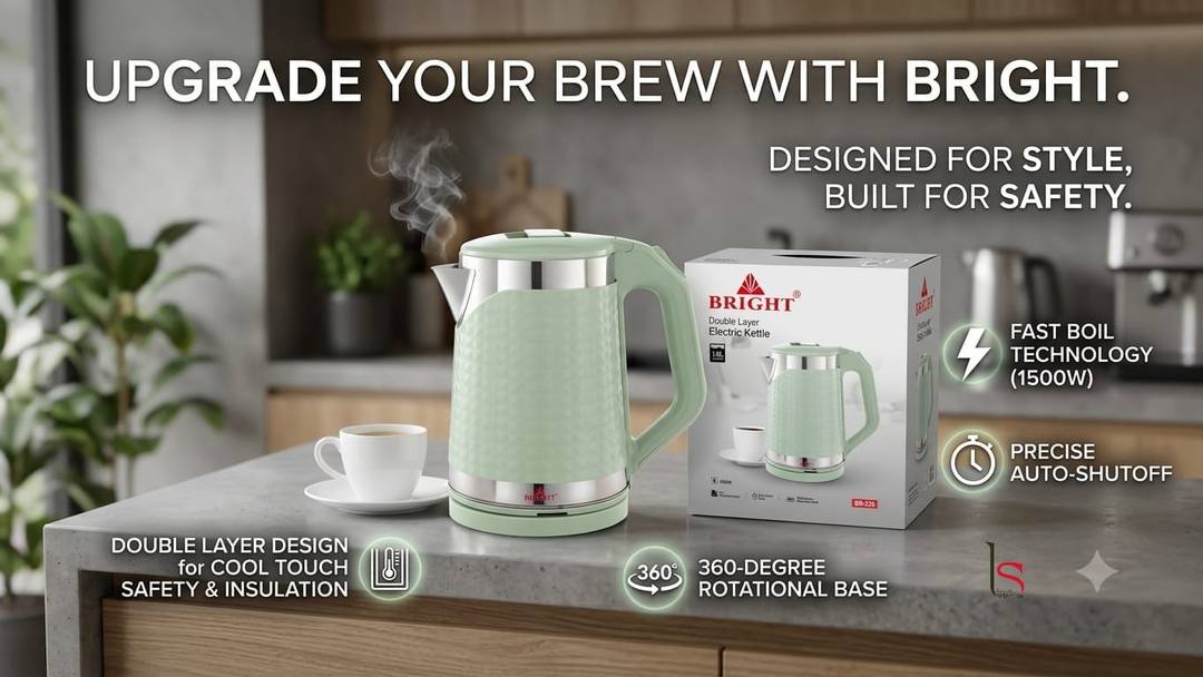 BRIGHT DOUBLE LAYER ELECTRIC KETTLE FOR SALE
