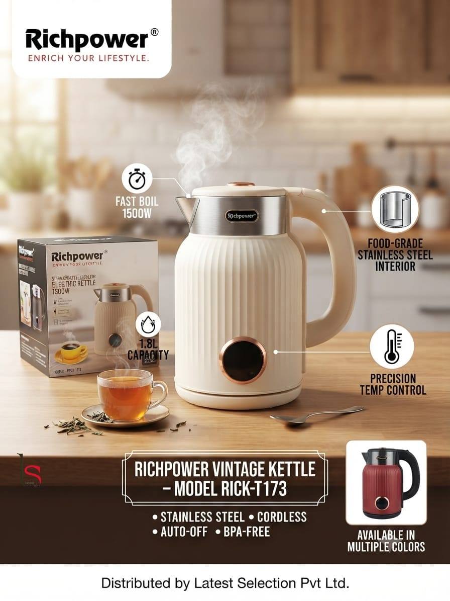 RICHPower PREMIUM STAINLESS STEEL ELECTRIC KETTLE FOR SALE