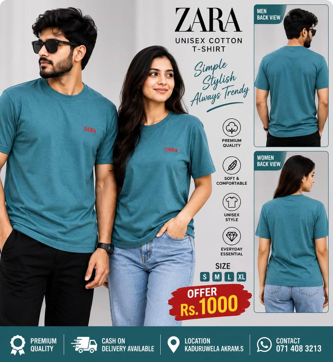 ZARA UNISEX COTTON T-SHIRT