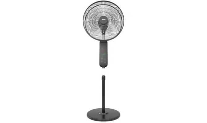 Abans Midnight Black Stand Fan With Remote Rust Free – ABMPF003