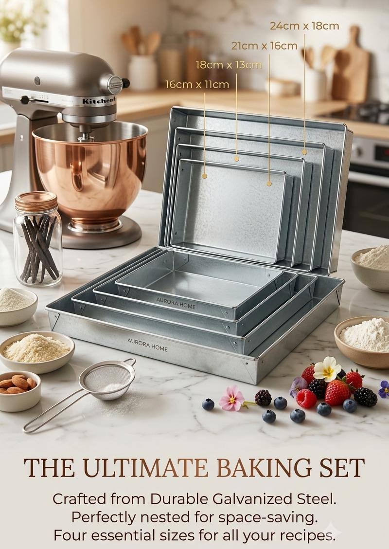 4PCS BOX CAKE TRAY SET