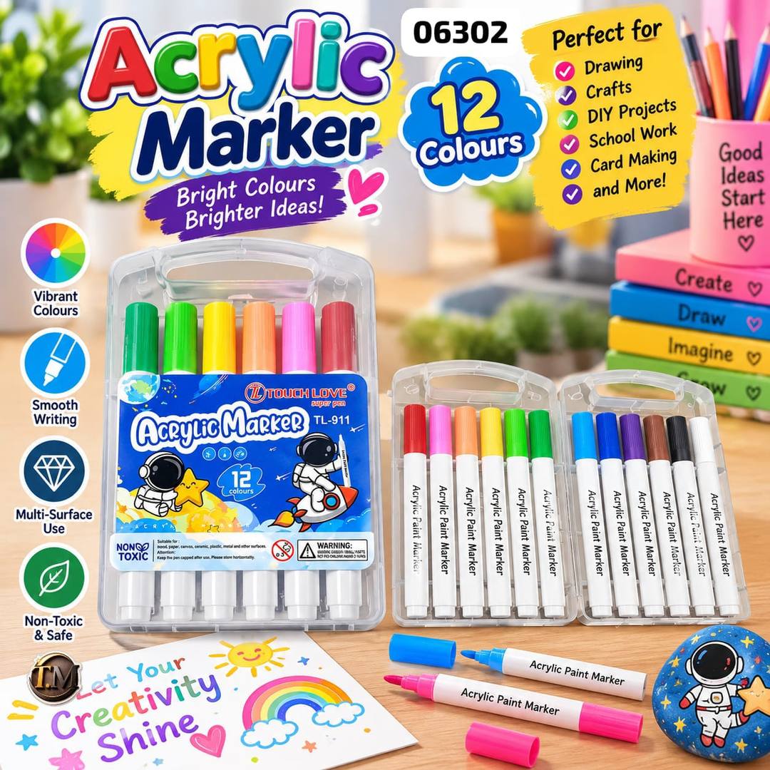12PCS ACRYLIC MARKER SET – FOR SALE