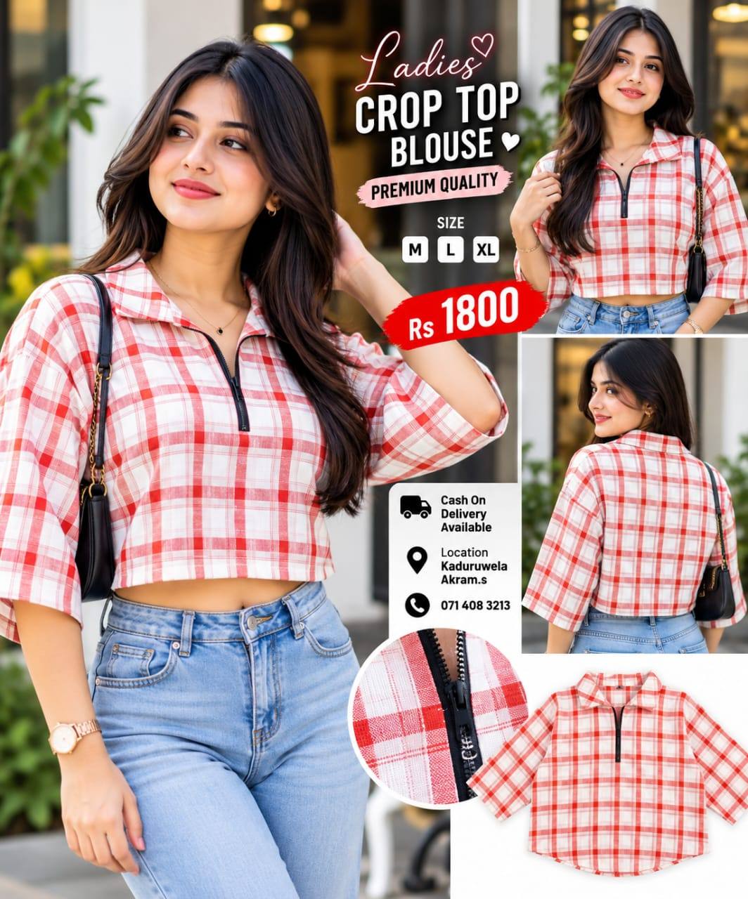 TRENDY COLLECTION LADIES CROP TOP BLOUSE