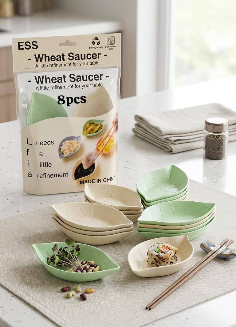 8 PCS LEAVES SHAPE SEASONING DISH SET FOR SALE