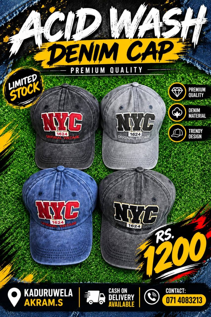 ACID WASH DENIM CAPS FOR SALE