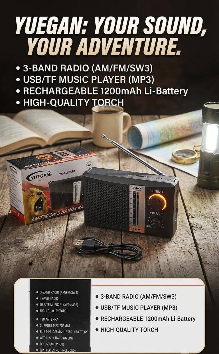 RECHARGEABLE RADIO WITH USB & SD CARD SUPPORT FOR SALE