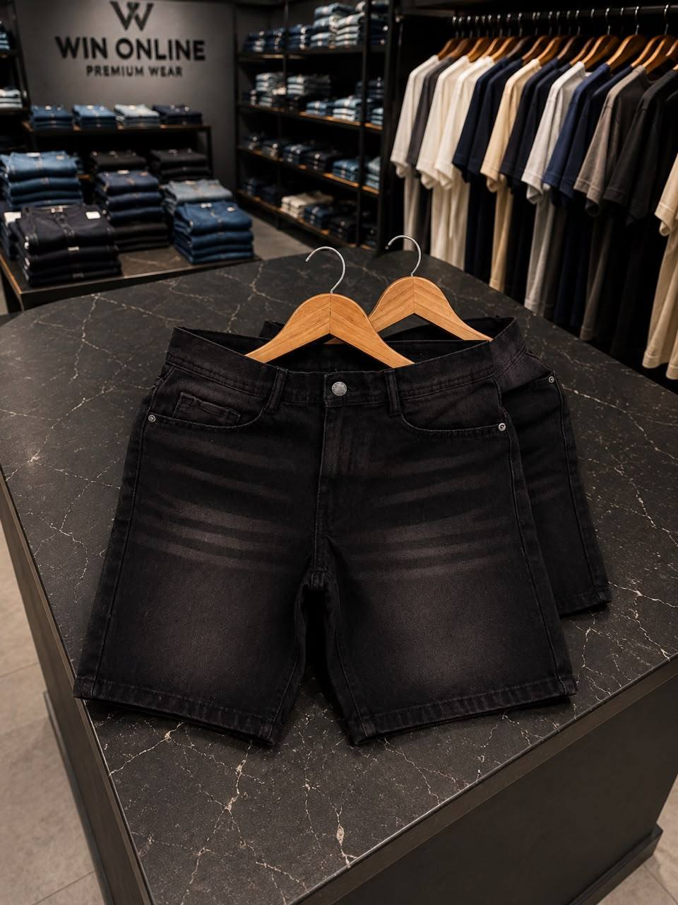 Acid Wash Denim Shorts