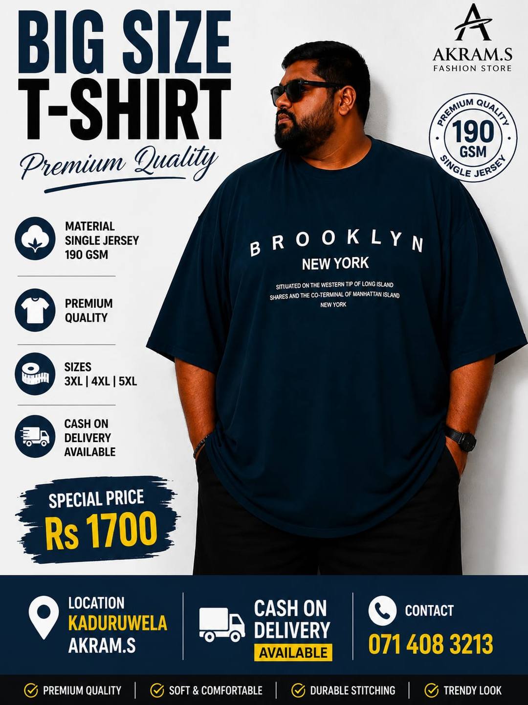 Big Size T-Shirt – Cash On Delivery Available