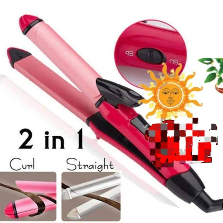 2 IN 1 HAIR STRAIGHTENER & CURLER SET