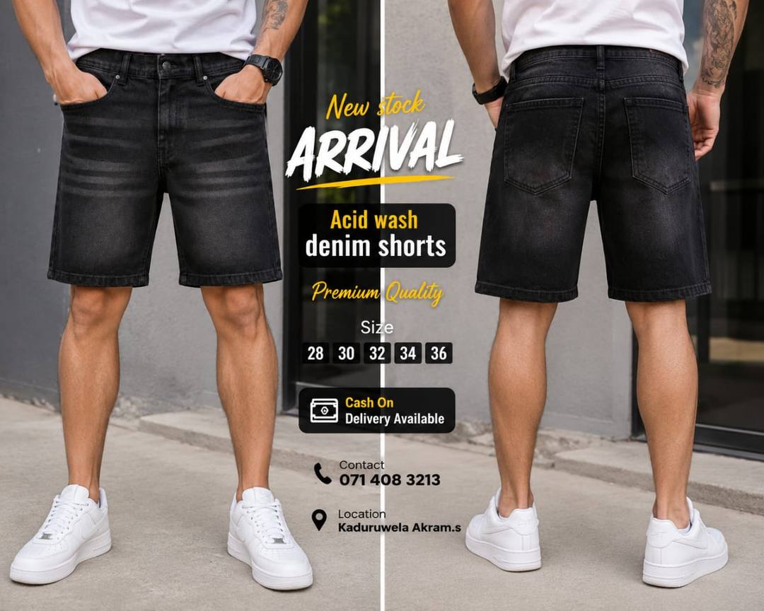 Acid Wash Denim Shorts