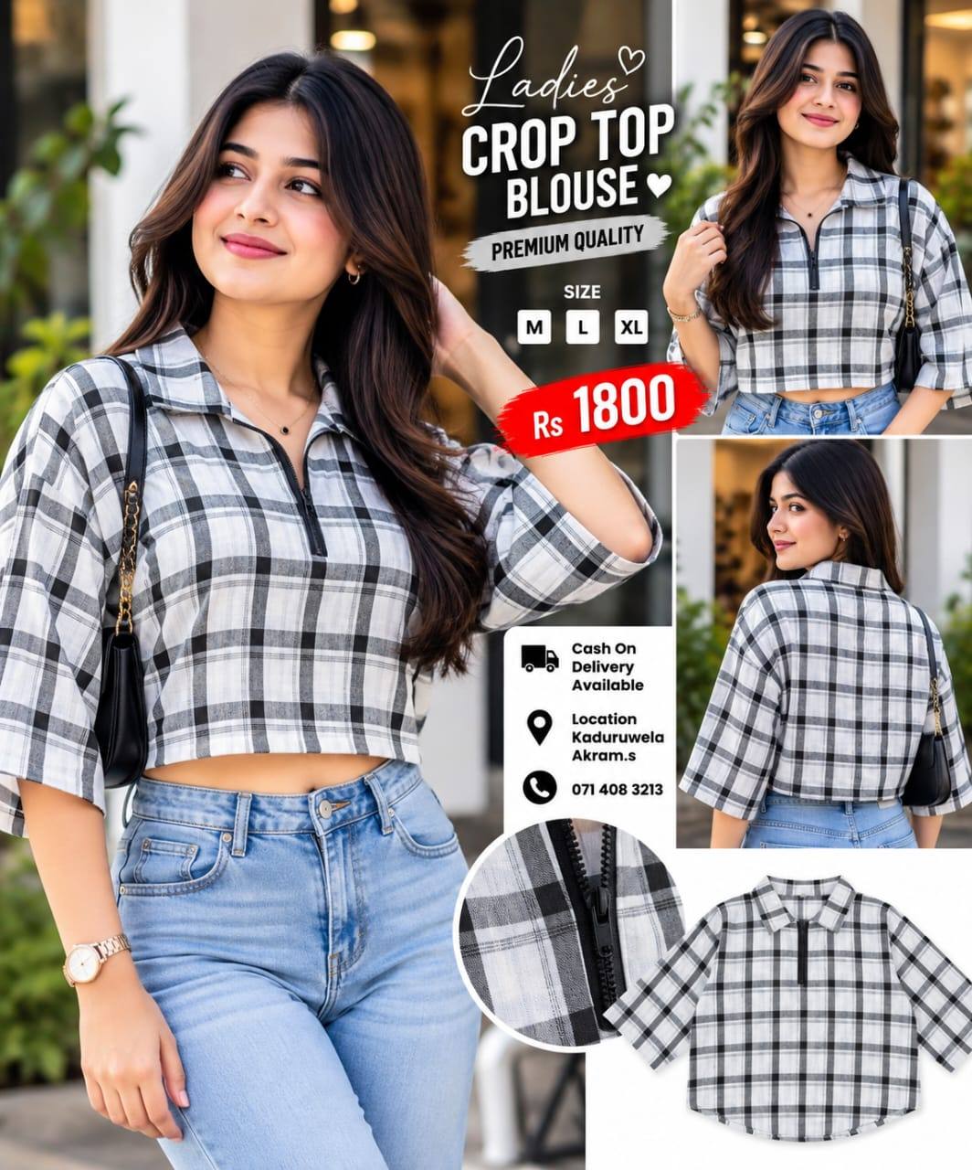 LADIES CROP TOP BLOUSE TRENDY COLLECTION