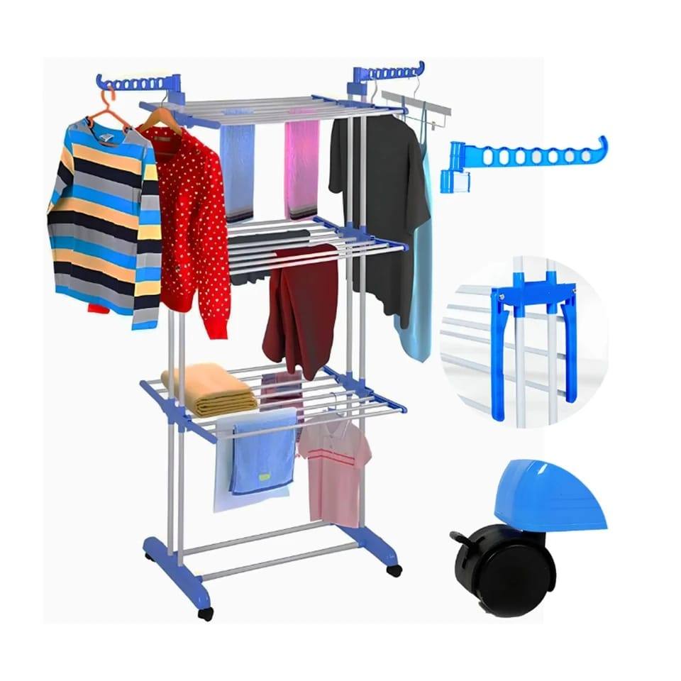 3-LAYER ADJUSTABLE STAINLESS STEEL CLOTHES HANGER – HEAVY DUTY & SPACE SAVING!