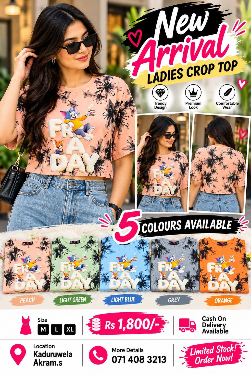 LADIES CROP TOP COLLECTION AVAILABLE
