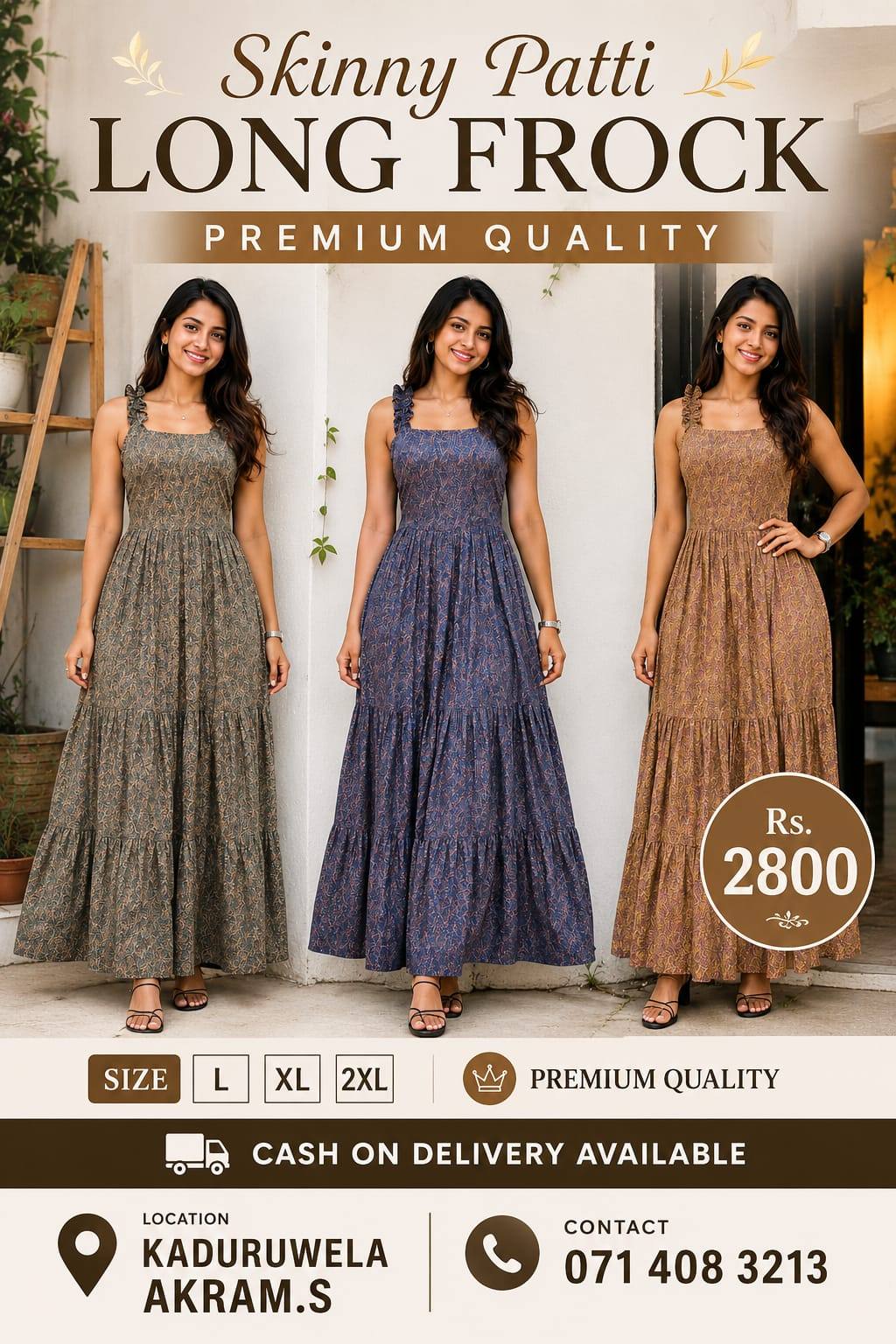 Premium Skinny Patti Long Frock